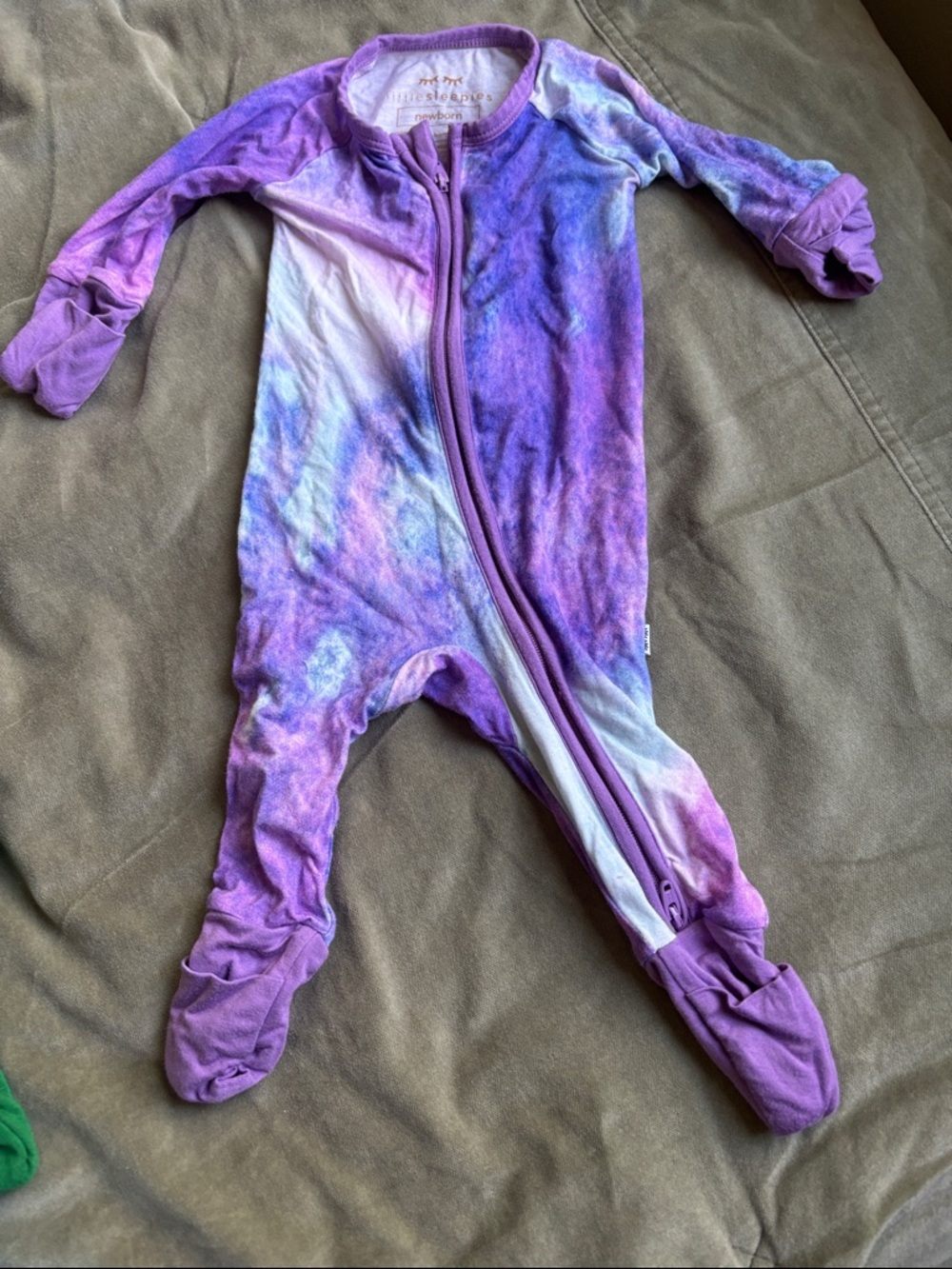 Little Sleepies Purple Tie-Dye Footed One-Piece